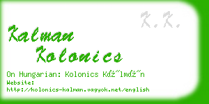 kalman kolonics business card